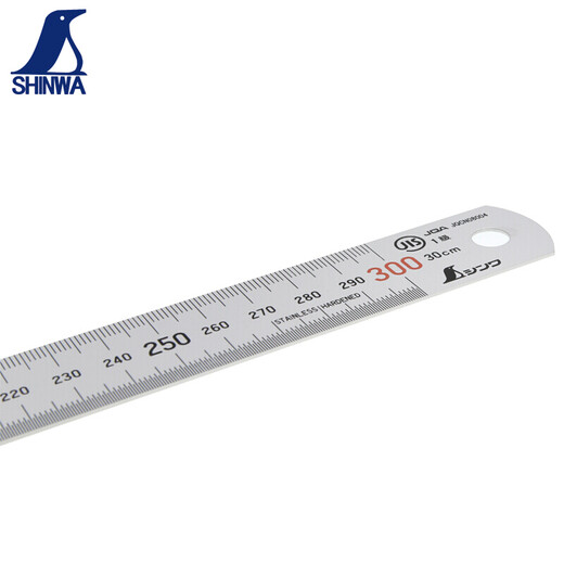 
SHINWA Japanese affinity measurement Penguin steel ruler stainless steel tilt ruler multifunctional thickened ruler scale ruler 60cm matte 2.0 meters 13064 red numbers JIS