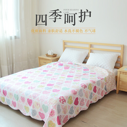 Yun color quilt quilt, double air-conditioned quilt, summer cooling quilt, washable bed cover, single piece autumn and winter cushion quilt, red flowers and green willows, 90cmx200cm (single bed cover)