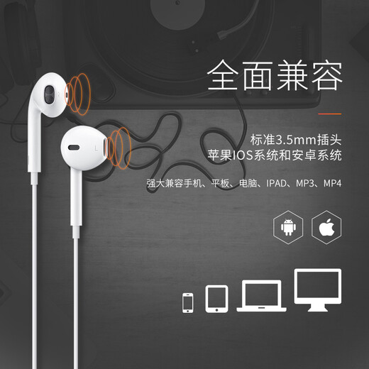 Viken mobile phone headphone earbuds suitable for Redmi note7 Redmi 6 Pro Redmi 5 Redmi note5 Xiaomi Play Xiaomi max3 Xiaomi 5x white
