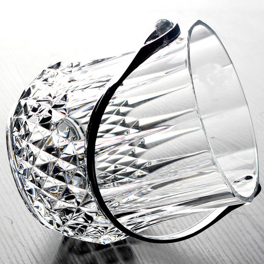 Xiangxing modern creative large crystal glass bar KTV home outdoor picnic basket champagne fruit wine ice bucket single Aobo carved ice bucket with ice clip