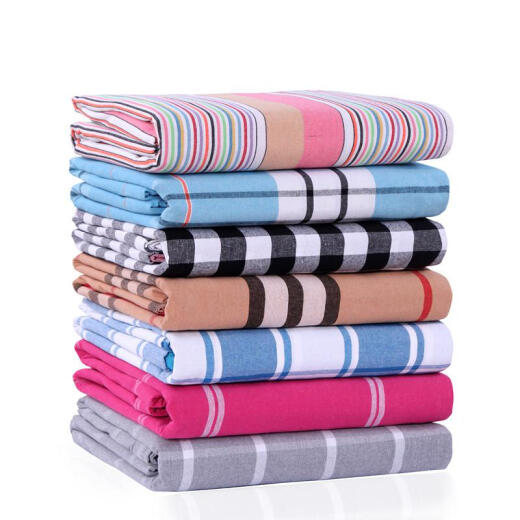 Zi Youhan thickened bed sheet single piece simple old coarse cloth cotton quilt single plaid single double household dormitory four seasons bedding classic red 1200x230cm bed sheet only