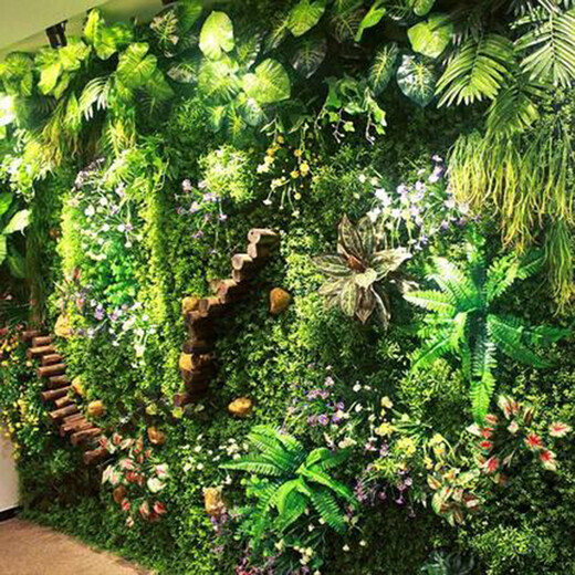 Yuanaike Custom Package Design Green Plant Wall Simulation Plant Mur Mur Decoration Salon Room Intérieur fond de fleur Mur Green Plastic Plastique Faux Porceau Balcon Fond Mur Simulation Porceau pastoral Eucaly (1 Piece Taille 40 * 60 cm)