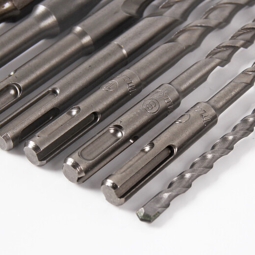 Makita Makita round handle four-pit electric hammer drill bit tip chisel flat chisel 13-piece set impact drill drill bit set Makita 13-piece four-pit drill bit set