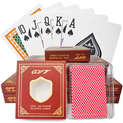 
GYT plastic playing cards waterproof double-sided matte washable PVC bridge 21 point poker stud 688 blue (1 piece 6 pairs)