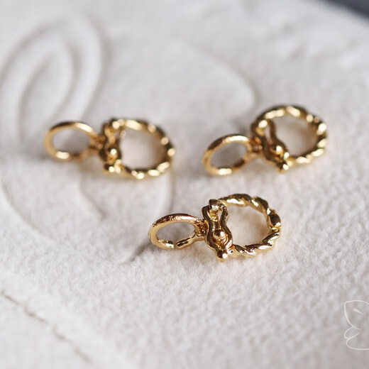 Ree original. 18k gold pendant buckle, Buddhist lanyard, double-open jewelry buckle, OT buckle, versatile, 18k gold in stock