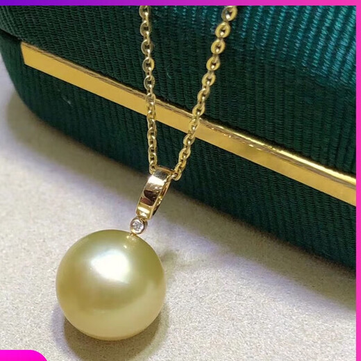 Gold fork pearl accessories G18K gold pendant with empty support diamond style pearl necklace with 9-12mm round beads 18K gold pendant with empty support without beads or chain