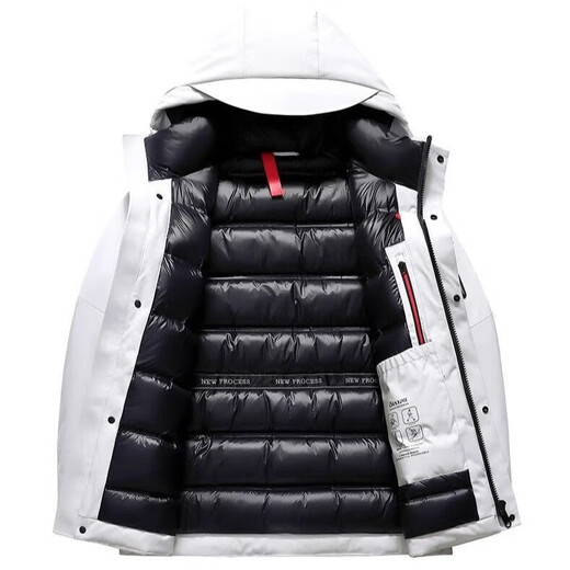 Sbanu verdickte Jacke Herren kurz 2025 Winter neuer Outdoor extrem kalte warme weiße Ente Down Winterjacke 9737 丨 Hellgrau 丨 2xl (185)