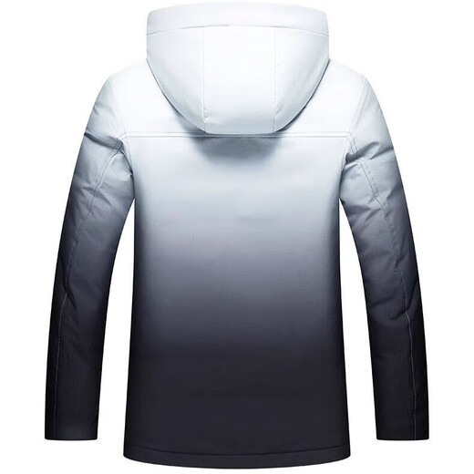 Sbanu thickened down jacket for men short 2025 winter new gradient white duck down warm men's hooded jacket 9758丨Moying丨L (175)