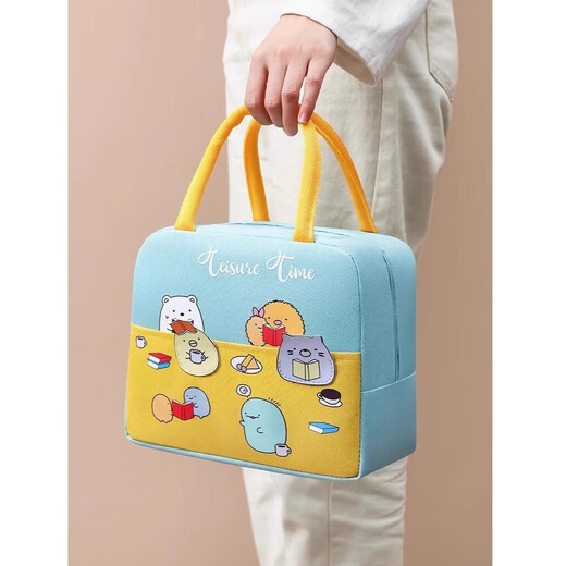 Xinjieyuan cute cartoon animal lunch box bag thermal bag thickened aluminum foil strong thermal insulation lunch bag Japanese handbag lunch box bag animal lunch party