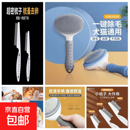 Dog hair removal comb, cat comb, dog hair cleaner, Teddy Bichon needle comb, fluffy bath, general purpose for cats and dogs | knot-opening comb, ordinary style, flea removal comb - 1