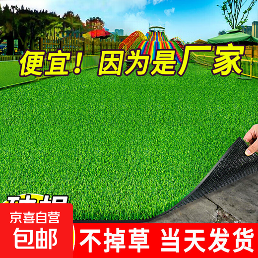 Simulated lawn carpet, green plastic decorative artificial grass bedding, kindergarten artificial floor mat, outdoor fake turf, 2cm encrypted soft spring grass, 95% selected, no residue, 5-year warranty, 2.5 meters wide and 6 meters long