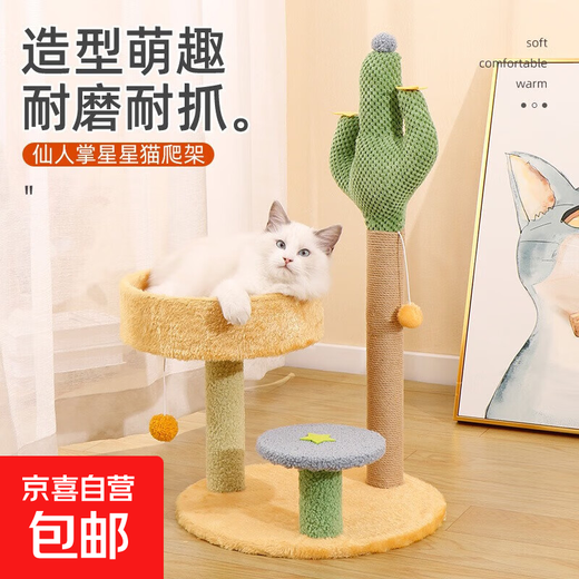 【京东快递】喵魅儿猫爬架猫窝猫树一体式小型仙人掌猫咪玩具用品 仙人掌星星款