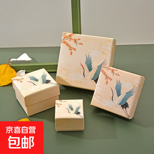 Peach wood hairpin box hairpin gift box empty box jewelry box retro long strip packaging exquisite jewelry gift box Meihe jewelry box 5.5*5.5*3.7cm