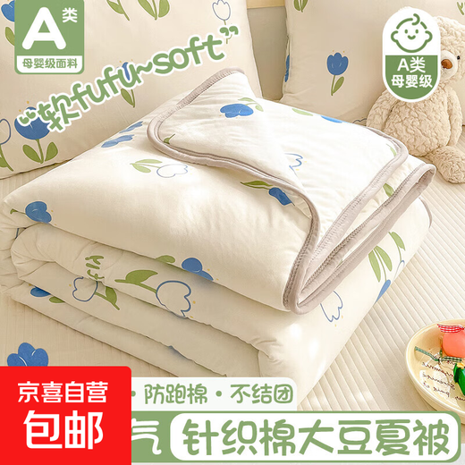 2025 New Class A Maternal and Infant Grade Baby Quilt Bean Velvet Baby Quilt Comfortable Children's Quilt Knitted Cotton Quilt Little Beautiful Comfortable Soft 110*150cm Spring and Autumn Quilt 2Jin Jin is equal to 0.5 kg