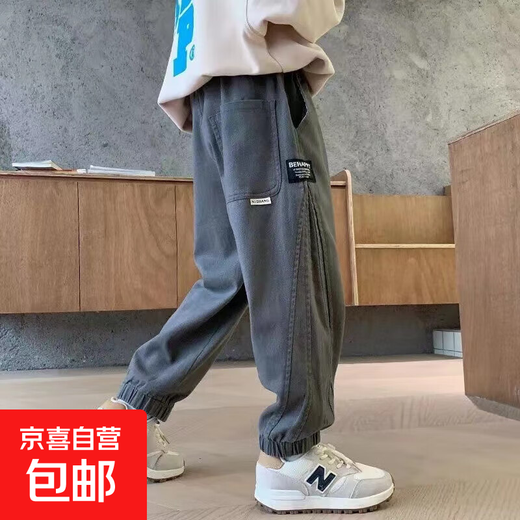 Boys' Casual Handsome Pants Spring and Autumn 2025 New Summer Medium and Large Children's Thin Workwear Pants Loose YJR-2273 Dark Gray 160cm