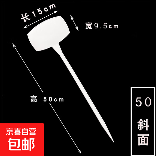 多种规格多种颜色塑料大号插地牌园艺标签园艺标识牌指示牌 大斜面50cm白色10个