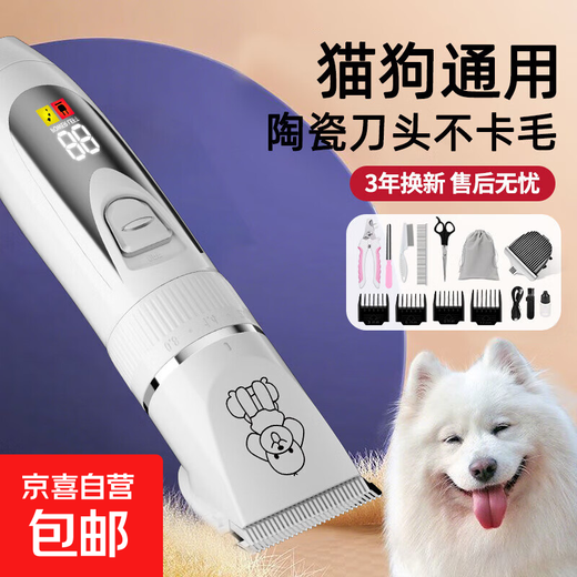 Corgi trimming artifact, pet shop special electric clipper, dog shaver, pet electric clipper, white set + pedicure head