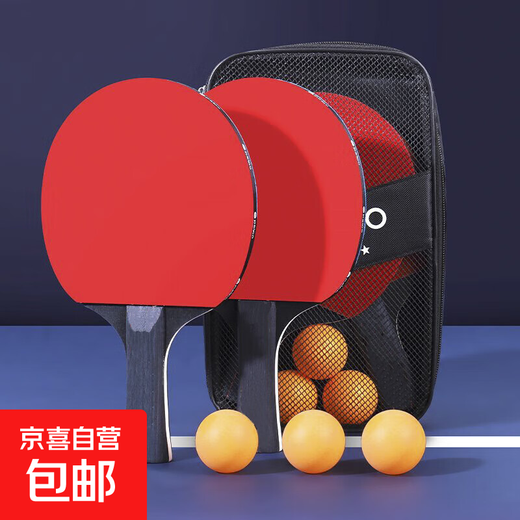 Genuine table tennis racket double racket for adults, children, primary school students, beginners, family-specific professional 6-star set, six-star flagship competition dedicated, horizontal racket 2 3 balls/pack