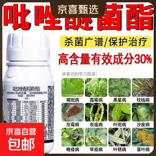 Pyraclostrobin 30% fungicide powdery mildew anthracnose apple tree brown spot vegetable genuine pesticide wholesale 1 bottle 100g