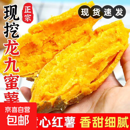 Freshly dug sandy sweet potato air fryer sweet potato sandy floor chestnut potato fresh self-grown Longjiu authentic yellow heart sweet sweet sandy sweet potato 1Jin Jin equals 0.5kg with box medium large fruit