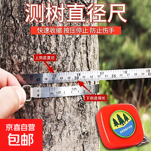 Stainless steel tree circumference ruler measuring tree diameter ruler household mini chest diameter ruler waist circumference ruler 2 meters tape measure steel circumference ruler painted carbon steel ruler belt