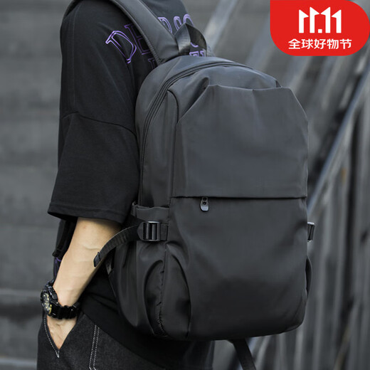 Brahma Backpack Men's Commuting Middle School and High School College Student Bag Large Capacity Travel Backpack Short-distance Business Trip Computer Travel Bag Upgraded Black Large Size