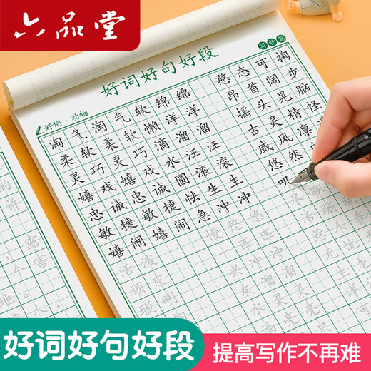 Liupintang's good words and sentences practice copybook, special copybook for primary school students, fountain pen regular script, children's daily practice of hard-pen calligraphy, word and sentence segment tracing practice to improve writing, 3-6th grade calligraphy practice