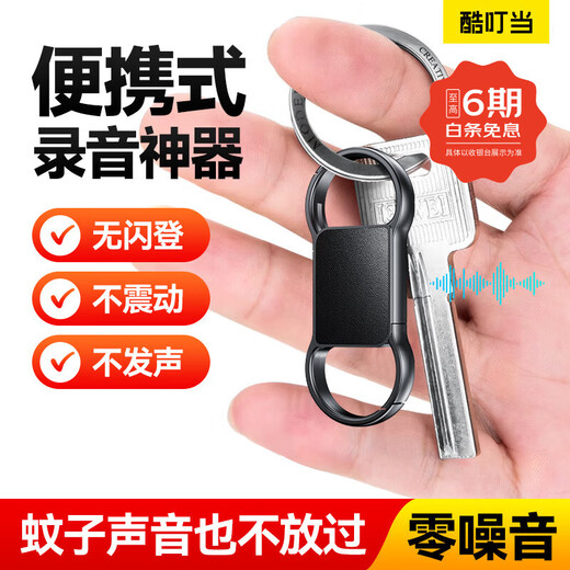 Cool Dingdang Recording Pen, small mini anti-cheating artifact, professional recording equipment to convert text meeting minutes recording artifact, keychain-shaped portable ai smart monitoring listener, Android version, voice-activated recording + 20 hours of recording + voice to text, 32G, can store 160 hours of recording