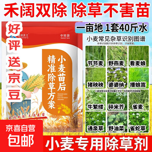 Herbicida de post-emergencia de trigo Jiejie Wheat and Wild Oats, Kanmainiang Hekuo doble matanza sin dañar las plántulas de trigo, paquete de deshierbe de trigo C paquete conjunto de 8 paquetes, elimina Jiejie trigo, bromo, avena silvestre versión mejorada 1 juego