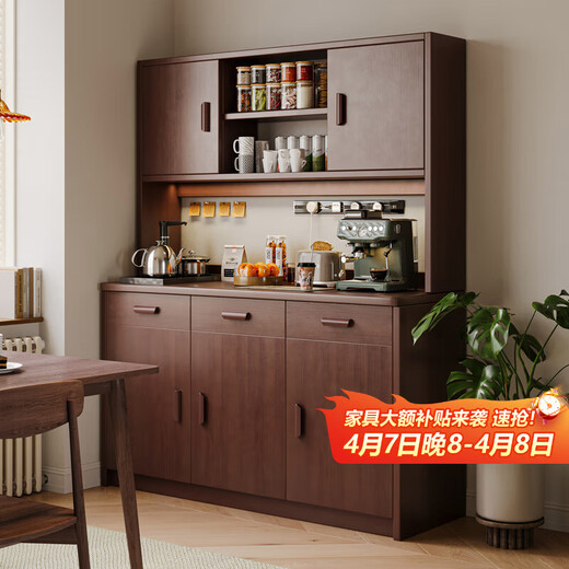 LEADTEK solid wood sideboard integrated wall cabinet living room multifunctional cabinet tea cabinet wine cabinet storage cabinet kitchen storage cabinet solid wood - widened operating table length 120*40*171.5cm