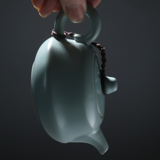 Su's Ceramics Ru Kiln Tea Set Zhongyi Teapot Opening Piece Can Grow Gold Thread One Pot Two Teacups Complete Kung Fu Tea Set J0137