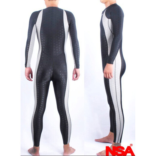 NSA Unisex Second Generation Shark Skin Sun Protection Waterproof Mother Full Body One Piece Warm Swimsuit 553 Black + Shark Skin Swimming Cap M (1.55m/85Jin Jin is equal to 0.5kg)