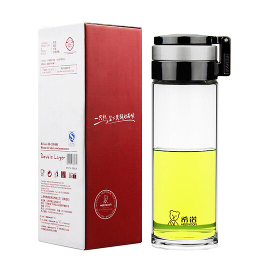 Heenoor Glassbecher Einschicht-Hebering großer Kapazität Wasserbecher Wärme-resistenter Filter tragbarer Tee-Tee Tasse Kristall Tasse 695 ml [zusätzliche große Kapazität]