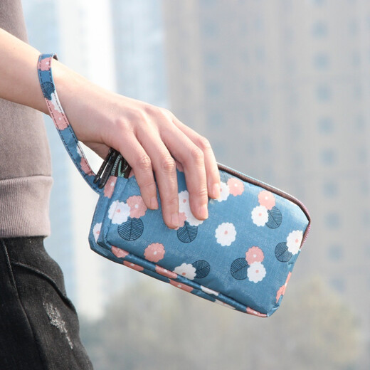 SHU GUO ER Clutch Fabric Long Women's Wallet Canvas Three-Layer Zipper Coin Purse Bicycle #C221