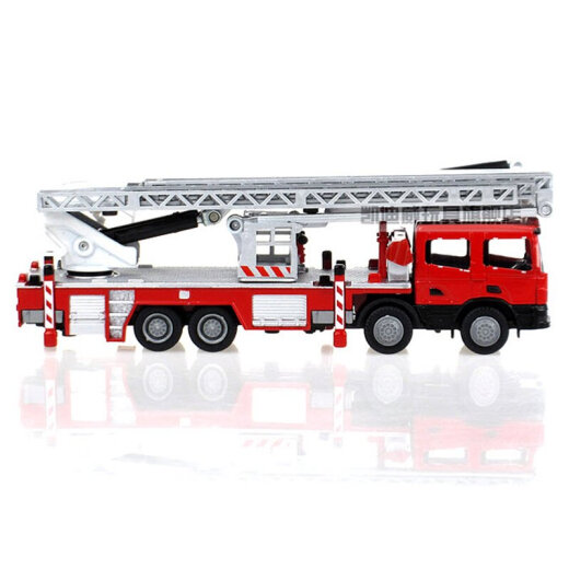 Kaidiwei engineering car model 1:50 alloy climbing fire truck folding ladder original simulation car children's toy boy 625014