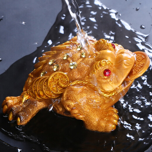 Xiangye Golden Toad Color Changing Tea Pet Ornament Pixiu Tea Kung Fu Tea Set Tea Ceremony Accessories Tea Table Tea Tray Tea Art Lucky Creativity Medium Color Changing Golden Toad