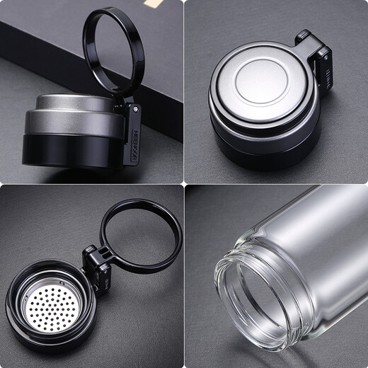 Heenoor Glassbecher Einschicht-Hebering großer Kapazität Wasserbecher Wärme-resistenter Filter tragbarer Tee-Tee Tasse Kristall Tasse 695 ml [zusätzliche große Kapazität]