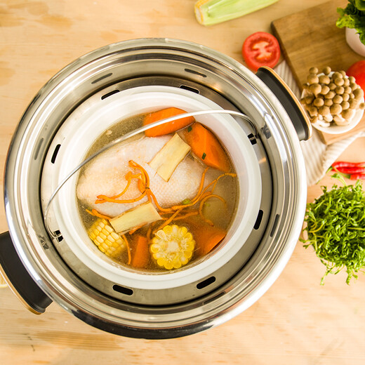 Yongxing DYG-50AFW electric stew pot 304 stainless steel electric soup pot household multi-functional large-capacity fully automatic soup and porridge artifact commercial health-proof water-proof stew pot for stewing lemon paste (40AFK) 10L thickened stainless steel liner 4L porcelain stew pot