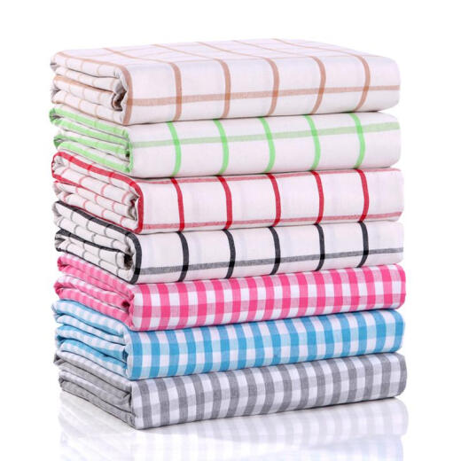 Zi Youhan thickened bed sheet single piece simple old coarse cloth cotton quilt single plaid single double household dormitory four seasons bedding classic red 1200x230cm bed sheet only