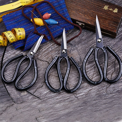 Zhang Xiaoquan industrial scissors, garden scissors, sharp leather cutting, sewing scissors, curtain cloth scissors, cloth scissors, clothing scissors, black medium size 4111A-2, length 18.5cm, single pair