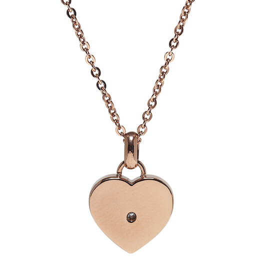 MICHAEL KORS MK Necklace Women's Rose Gold Metallic Rhinestone Heart Necklace MKJ3971791