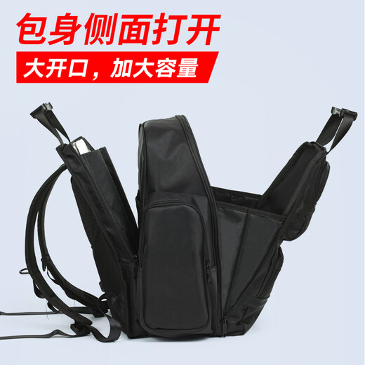 FASITE Backpack Tool Bag Large Thick Canvas Wear-Resistant Multifunctional Repair Backpack Black Unprinted