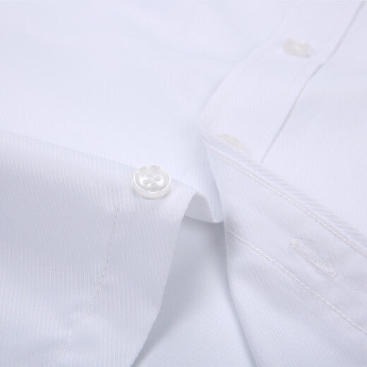 Prenomen Short à manches à manches pour hommes jeunes étudiants minces commerciales décontractées sans fer de travail de travail de travail professionnel blanc pur sans poches (tiré une taille plus grande) 42 / 3xl