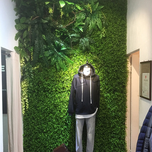 Dou Tu Gardening green plant wall simulated plant turf wall decoration indoor background flower wall green wall hanging plastic fake lawn door head 425 heads Eucalyptus