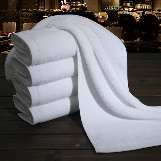 Bingxingmeng pure cotton white towel wholesale hotel hotel beauty salon thickened Baotou pure cotton custom logo water-absorbent white towel hotel hotel beauty salon thickened 150g 32 strands