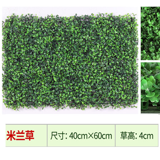 Win the show, simulated plant wall, green plant wall background wall, green simulated plant mall advertising door head artificial decoration, encrypted Milan grass 40*60CM piece