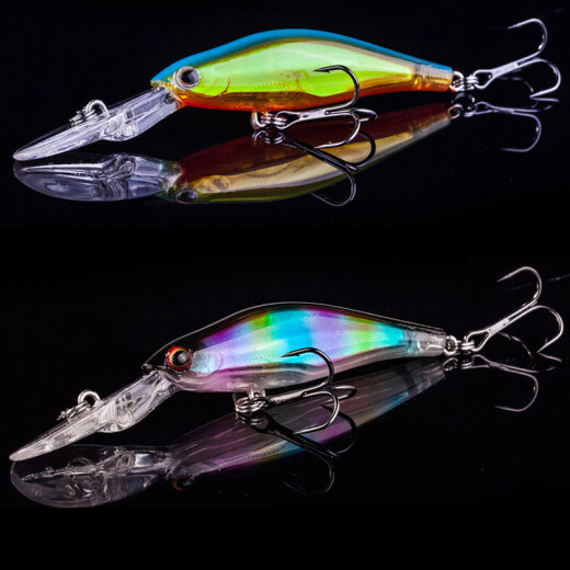 paulone five-piece luminous long-range floating minnow lure set shallow shallow diving slow sinking minnow cocked bass bionic lure lure fake fishing lure A077g/9CM (including pressure plate) set of five colors