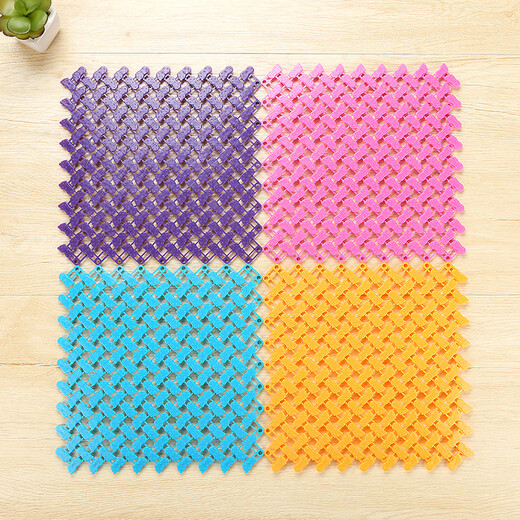 Zhengba colorful big feet bathroom splicing floor mats water-proof floor mats free splicing bathroom non-slip mats kitchen cuttable floor mats toilet partition water foot mats shower orange 25*25cm