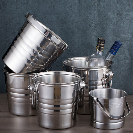 Boelter stainless steel ice bucket portable ice bucket home bar KTV champagne red wine ice bucket hotel room ice bucket small portable ice bucket 3 liters + ice clip