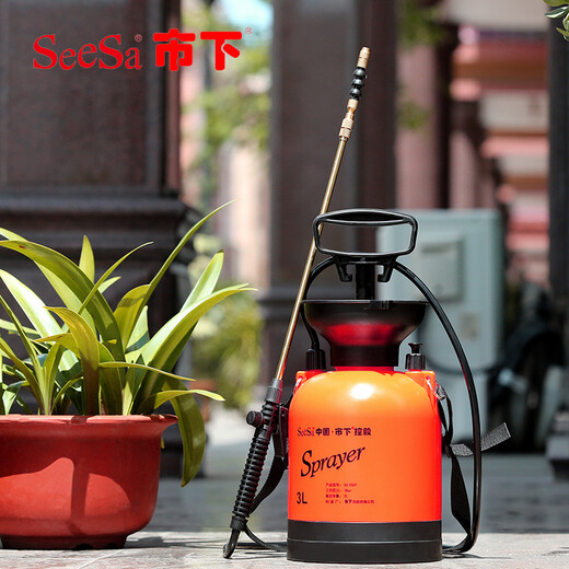 Shixia (seesa) Shixia brand watering kettle, gardening watering kettle, watering flower, pesticide sprayer, agricultural manual air pressure sprayer 5L with all-copper telescopic pole